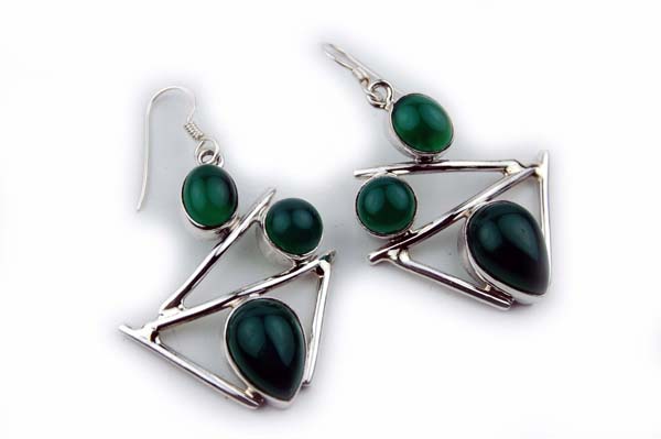 Earring Green Onyx 5cm