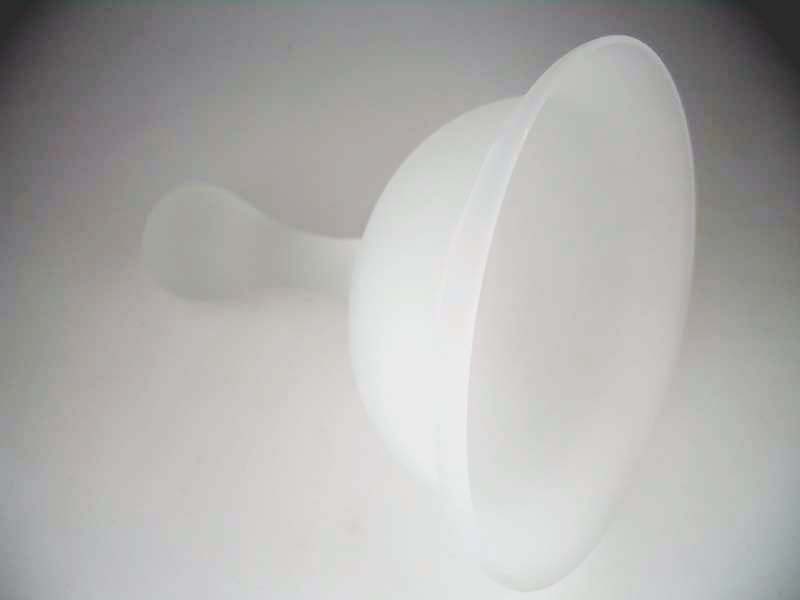 GLASS INSERTS FOR CANDLE HOLDERS BELL SHAPE FROSTED SET OF 3