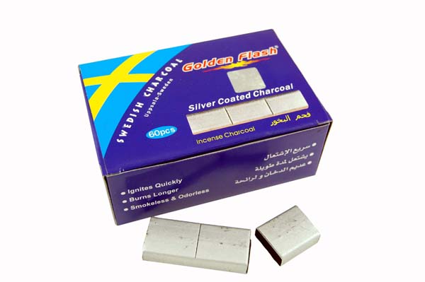 charcoal blocks 60pcs silver coated