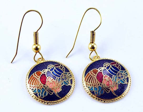 Earring Cloisonne 2 Birds