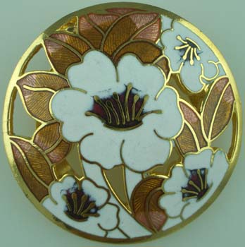 CLOISONNE BROOCH FLORAL