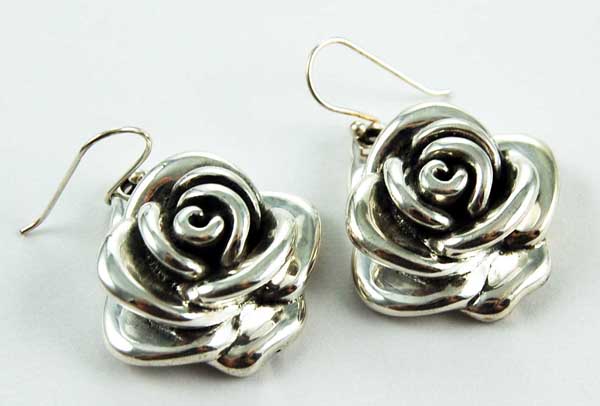 Silver Lightweight Flower Earrings 925