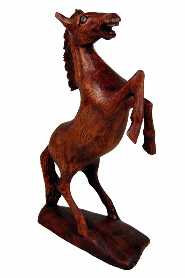 wooden horse carved  21cm