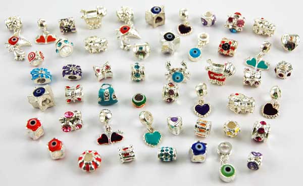Charms Metal With Stone Assorted