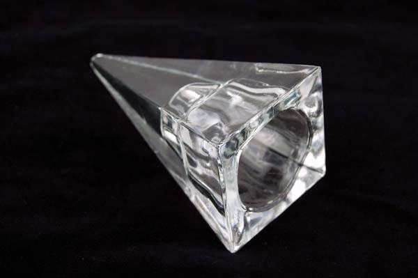 GLASS INSERTS FOR CANDLE HOLDERS PYRAMID SHAPE CLEAR 5pcs